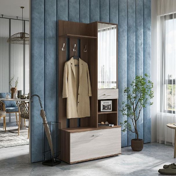 Прихожая "Сорренто" (910*2020*340) шимо темный/шимо светлый - Вид 3