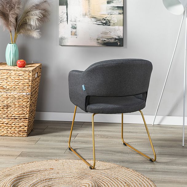 Кресло Oscar тёмно-серый/Линк золото - Вид 11