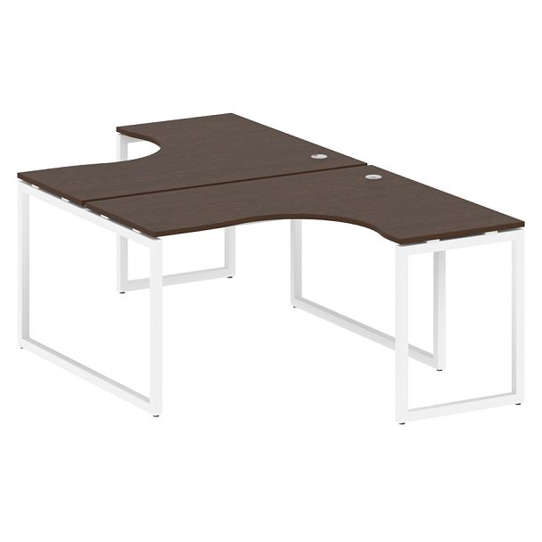 Metal System Quattro Р. ст. криволинейная на О-образном м/к 40БО.РАС-СА-2.3 Венге/Белый металл 1400*2435*750 - Вид 1