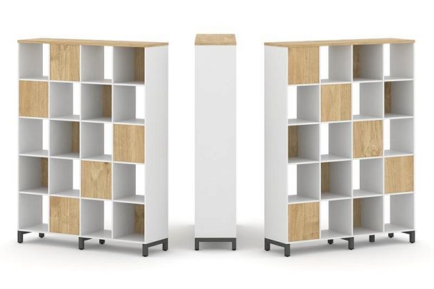 Style Project Набор стеллажа 2-х сторон., 5 яр. SN.NSD-541 Белый/Тиквуд Светлый/Металл Антрацит 1488 - Вид 1