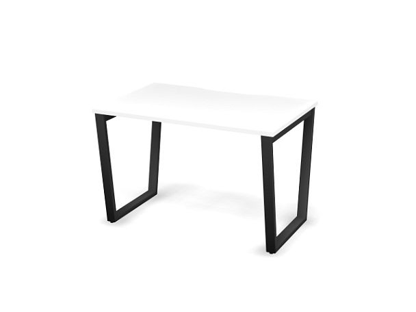 MATRIX 121S100-V Стол прямой, проводник вырезной (V-обр. опоры) 1180х780х775 Белый/Темно-серый - Вид 1