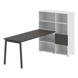 Стол-стеллаж ELRST 1117 Мокко/Мокко/Белый 2190х1120х1355 EDIS - Фото предпросмотра