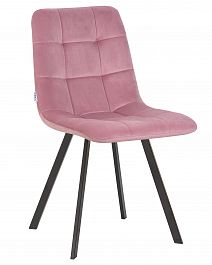 Стул обеденный DOBRIN ALEX SQUARE (черные матовые ножки, розовый велюр (V108-15)) - Фото предпросмотра