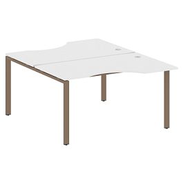 Metal System Р. ст. криволинейная на П-образном м/к БП.РАС-СА-2.2 Белый/Мокко металл 1400*1835*750 - Фото предпросмотра