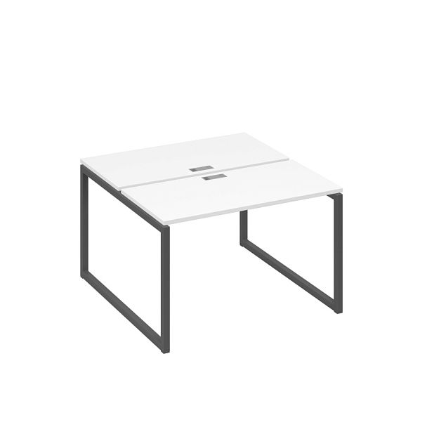 Рабочая станция с опорами QUATTRO (2х120) A4 А4 Б4 170 БП белый премиум / металлокаркас антрацит - Вид 1