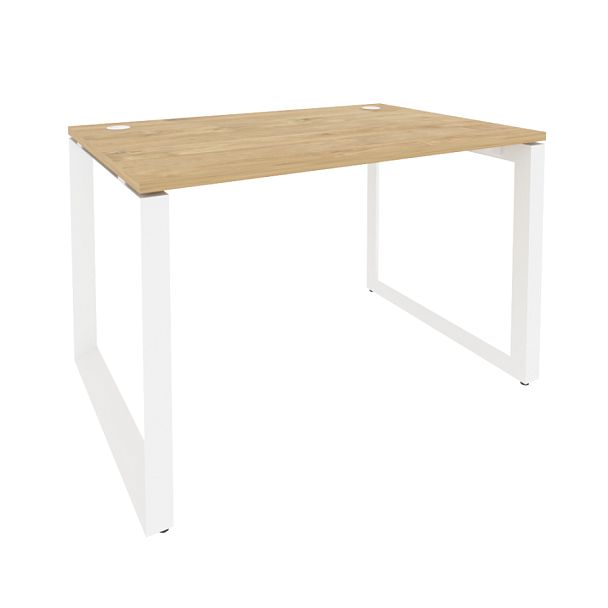 Onix Стол рабочий на О-образном м/к O.MO-SP-2.8 Тиквуд светлый/Белый металл 1180*800*750 - Вид 1