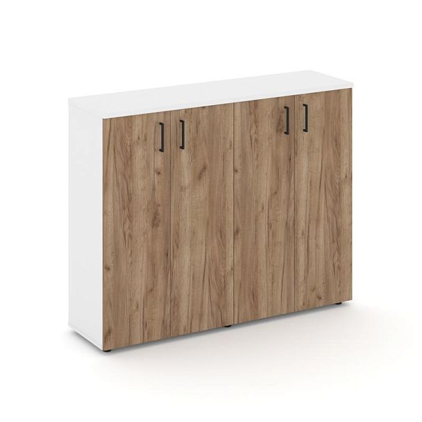 Стайл Проджект Тумба опорная/приставная SN.TOP-162 Белый/Белый/Дуб Табак/Черный Ручки 1432*400*1150 - Вид 1