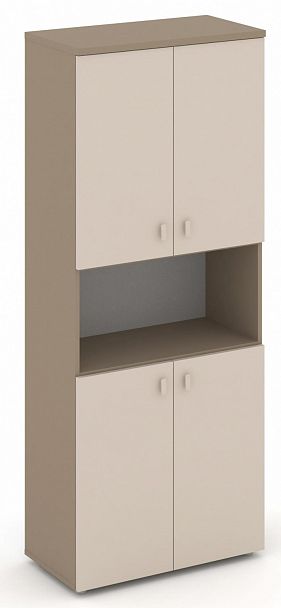 Шкаф высокий широкий (4 низких фасада ЛДСП) "ESTETICA" ES.ST-1.5 Капучино - Вид 1