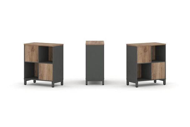 Style Project Набор стеллажа 2-х сторон., 2 яр. SN.NSD-221 Антрацит/Дуб Табак/Металл Антрацит 754*40 - Вид 1