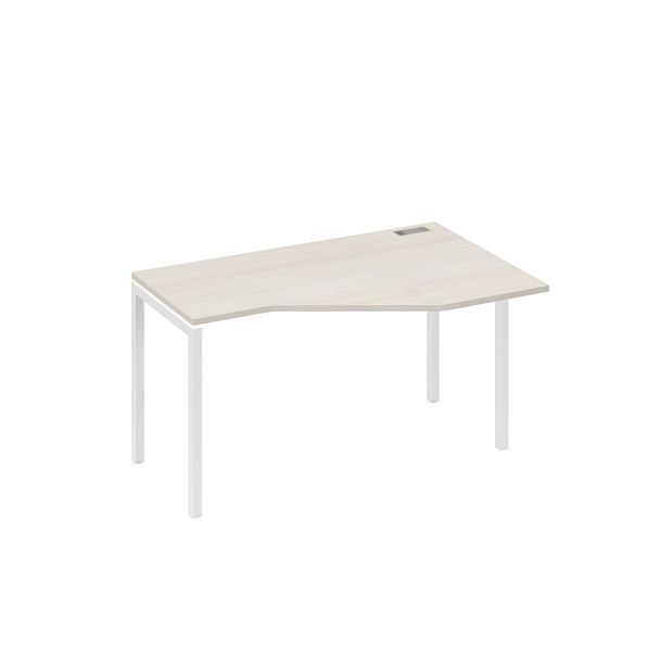 Стол эргономичный правый "Техно" на металлокаркасе DUE A4 А4 Б2 054 БП дуб / металлокаркас белый - Вид 1