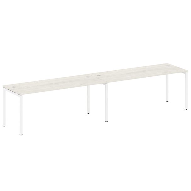 Metal System Quattro Р. ст. на 2 раб. места на П-образном м/к 40БП.СМ-2.5 Дуб наварра/Белый металл 3600*720*750 - Вид 1