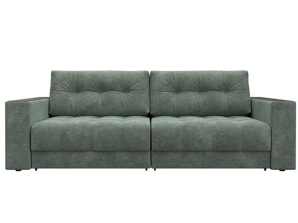 Диван прямой с декором Лига-049 НПБ Велюр зеленый - Вид 2