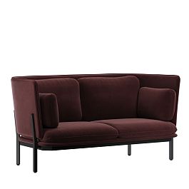 Stato Диван двухместный с низкой спинкой STA-02L Velutto 29/Металл Черный 1730*850*855 - Фото предпросмотра