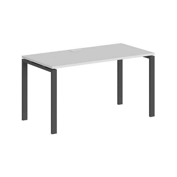 Стол Sigma 1600х700х750 / профиль: 60х30 антрацит; столешница:  белый - Вид 1