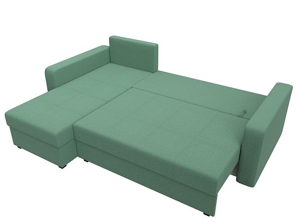 Диван угловой Ливерпуль Лайт левый угол Рогожка зеленый - Вид 8