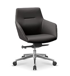 Кресло посетителя Aurora ML X46 натуральная кожа / черная - Фото предпросмотра