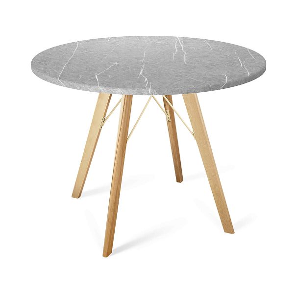 Стол Sheffilton SHT-TU9/TT 90 МДФ прозрачный лак/серый мрамор - Вид 2