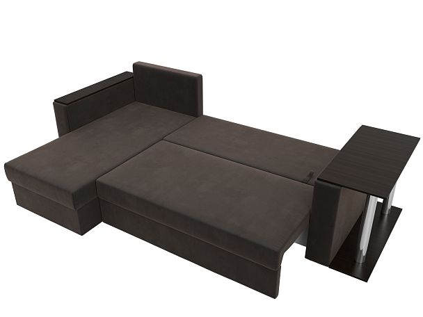 Угловой диван Атланта Лайт левый (полностью велюр коричневый) - Вид 8