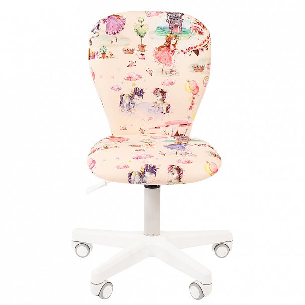 Кресло CHAIRMAN KIDS 105, пластик белый, ткань велюр, принт принцессы - Вид 2