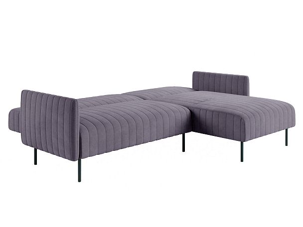 Baccara диван-кровать с шезлонгом, с подлокотниками, бархат серый 27 - Вид 5