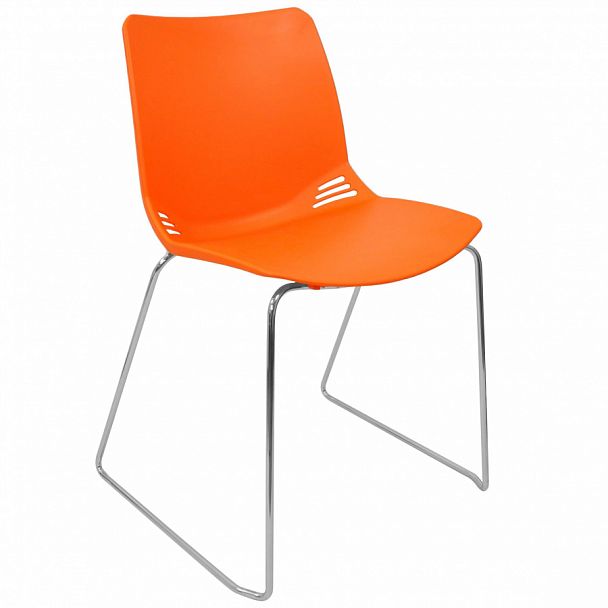 Стул Race (пруток) каркас Хром, оранжевый, стопируемый - Вид 1