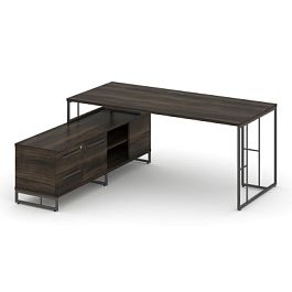 Rift Direct Стол руководителя на опорной тумбой RF.SRT-25 (L) Дуб Мали/Металл Антрацит 1780*1600*750 - Фото предпросмотра