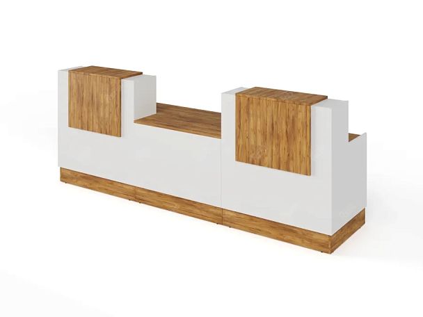 RTD091-300-ME ТАНДЕМ / TANDEM Стойка ресепшн 5-300 3000х700х1200 Таксония медовая - Вид 1