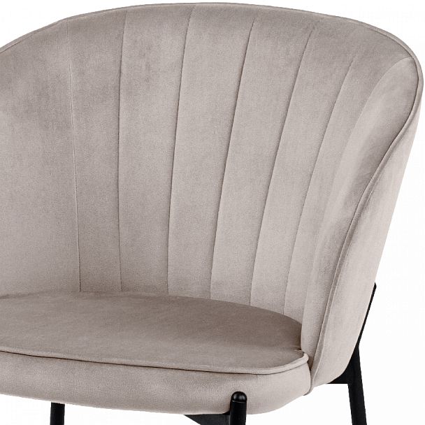 Комплект кухонных стульев Миэль серо-бежевый велюр/черный, 3 шт. - Вид 6