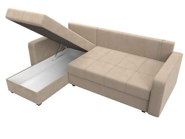 Диван угловой Ливерпуль Лайт левый угол Велюр бежевый - Вид 9