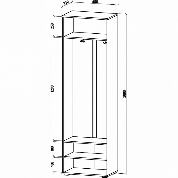 Вешалка с тумбой Тунис - Вид 2