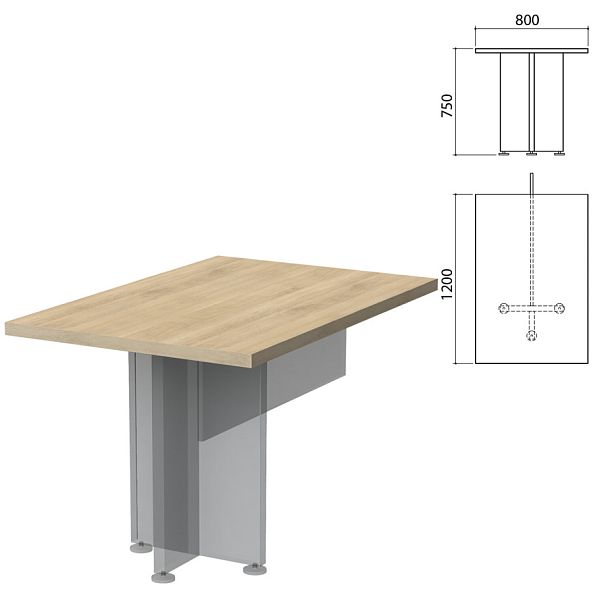 Столешница стола приставного "Приоритет" (800х1200х750 мм), кронберг, К-917, К-917 кронберг - Вид 1