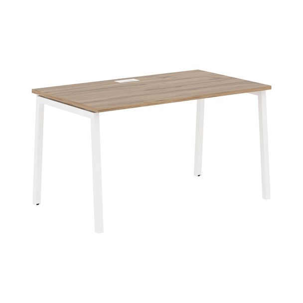 Стол прямой ELST 1380 Дуб Денвер светлый/Белый 1360х800х750 EDIS - Вид 1
