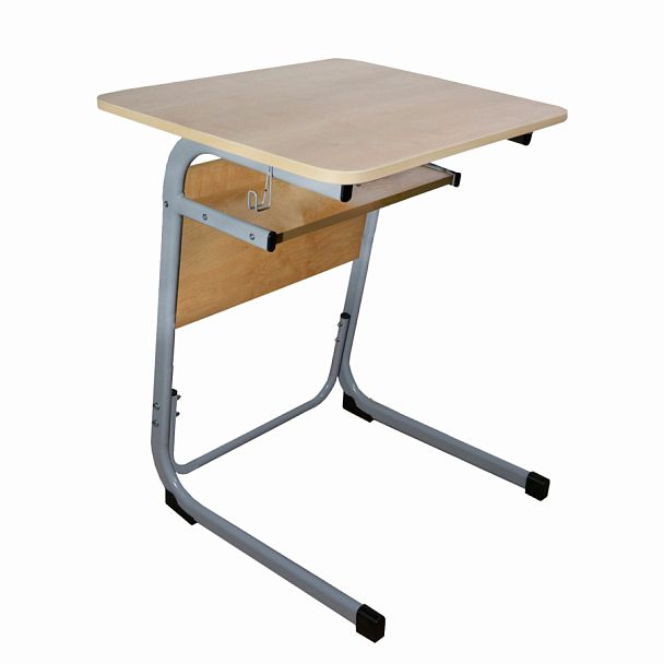 Стол-парта Атлант, 1-местный, нерегулируемый, серый каркас, ЛДСП клён, гр.6 - Вид 1