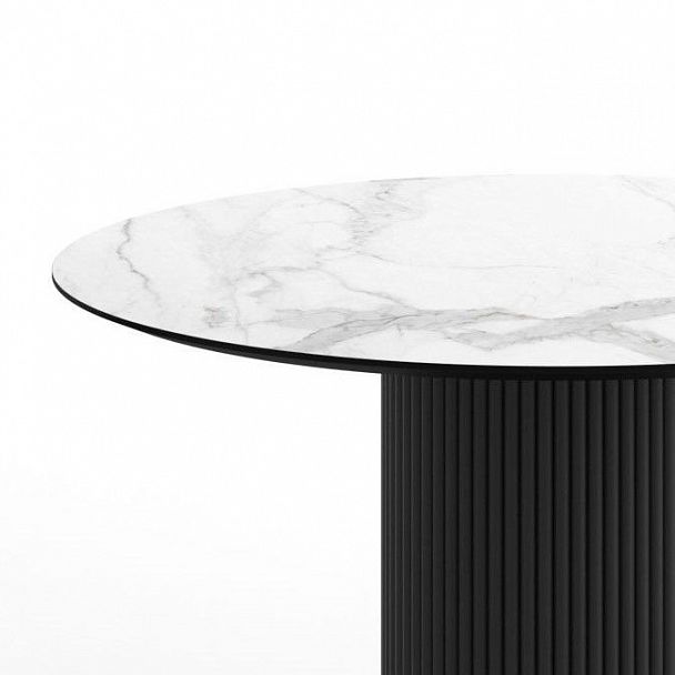 Стол круглый Elan 100, керамика белая - Вид 2