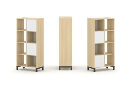 Стайл Проджект Набор стеллажа 2-х сторон., 4 яр. SN.NSD-421 Акация Лорка/Белый/Металл Антрацит 754*4 - Фото предпросмотра