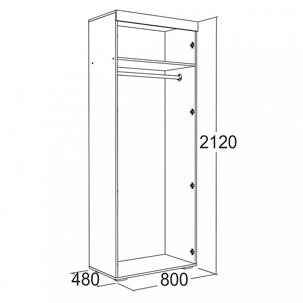 Шкаф 2-х дверный для одежды "Ольга 19" - Вид 2