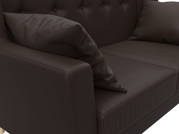 Прямой диван Брайтон 2 (полностью экокожа коричневая) - Вид 4