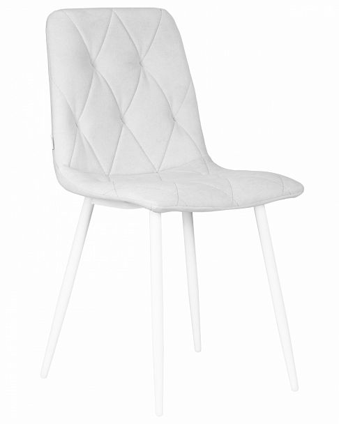 Стул обеденный DOBRIN CHILLY ROMBO (Светло-серый Simple 29, основание белое) - Вид 1