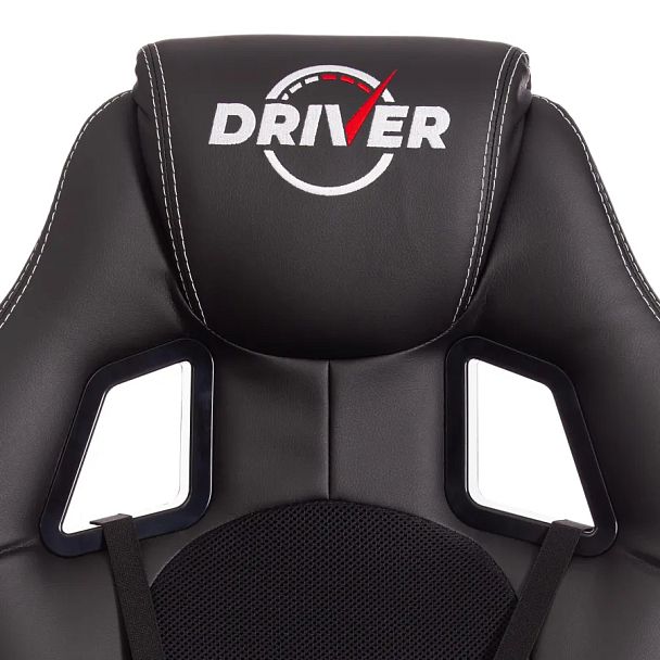 Кресло Драйвер/Driver (22), кож/зам/ткань, черный/черный - Вид 8
