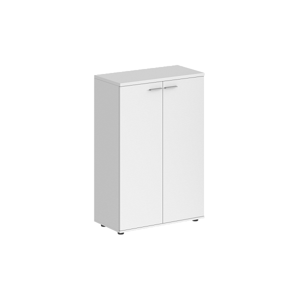 Шкаф средний Sigma 800х400х1200, 2-х дв., з.ст HDF / корпус: белый; фасады: белый - Вид 1