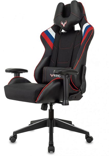 Кресло игровое Zombie VIKING 4 AERO белый/синий/красный ткань/эко.кожа с подголов. крестов. пластик - Вид 2