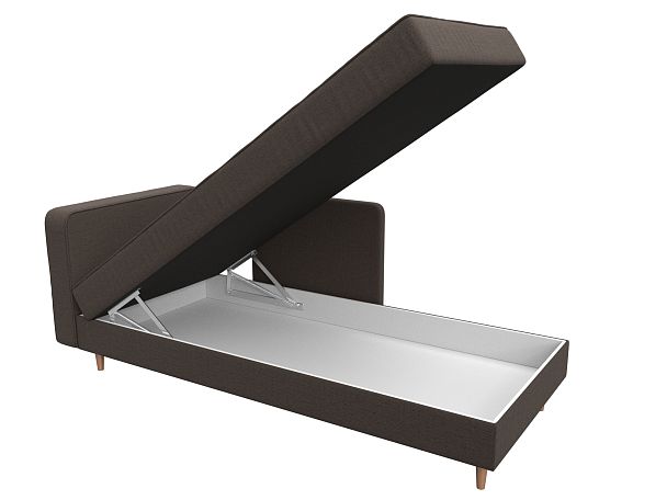 Кушетка Прайм левая Рогожка коричневый - Вид 7