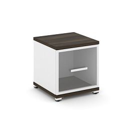 Concept Шкаф 1 узкая секция, 1 ниша CN.STU-113 RPW W Дуб Мали/Белый Бриллиант/Металл Белый/Прозрачный 420*420*450 - Фото предпросмотра