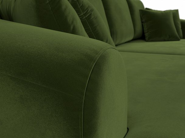 Прямой диван Милтон (полностью микровельвет зеленый) - Вид 4