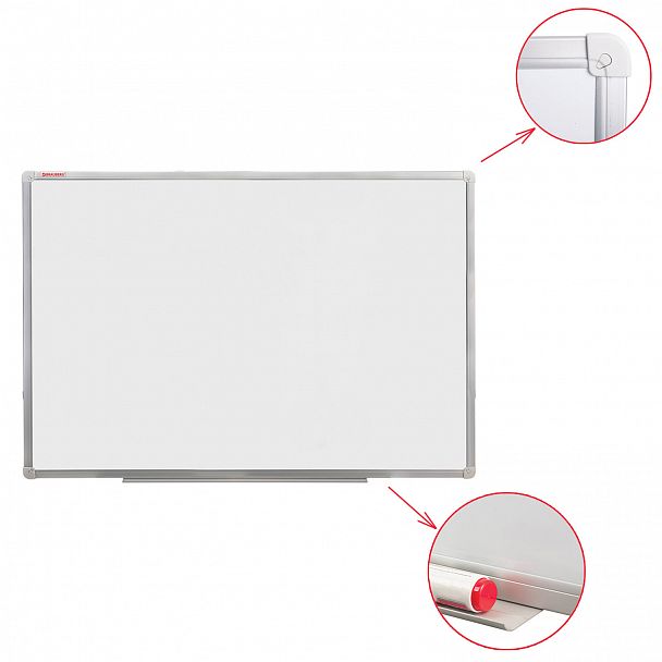 Доска магнитно-маркерная (100х150 см), алюминиевая рамка, ГАРАНТИЯ 10 ЛЕТ, РОССИЯ, BRAUBERG Стандарт, 235523 - Вид 4