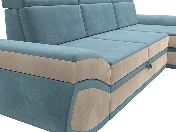Диван угловой Лига-032 правый угол Велюр бирюзовый - Вид 4