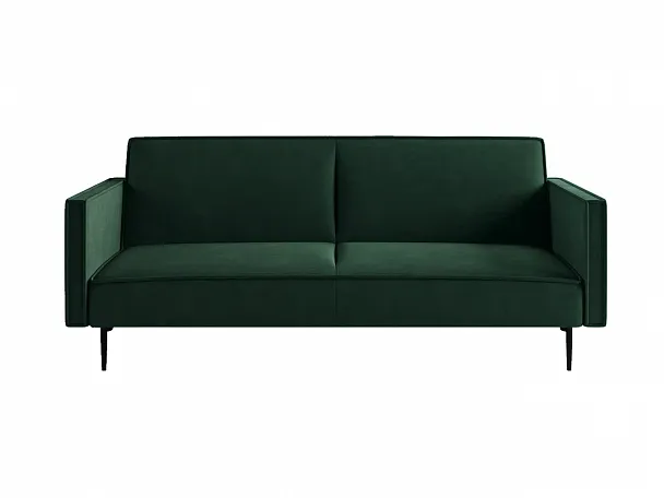 Este диван-кровать трехместный, прямой, с подлокотниками, бархат зеленый 19 - Вид 2