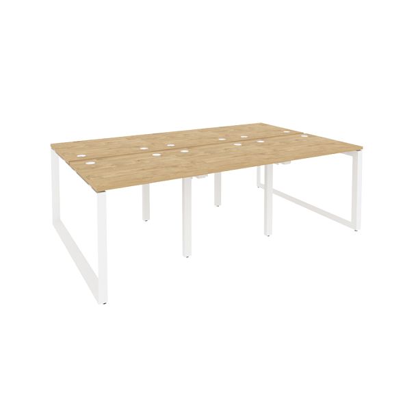 Onix Рабочая станция на О-образном м/к O.MO-D.RS-6.0.7 Тиквуд светлый/Белый металл 2340*1475*750 - Вид 1