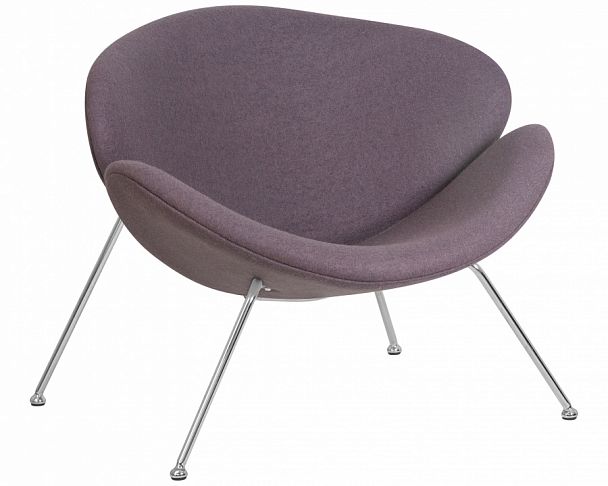 Кресло дизайнерское DOBRIN EMILY (серая ткань AF7, хромированная сталь) - Вид 1