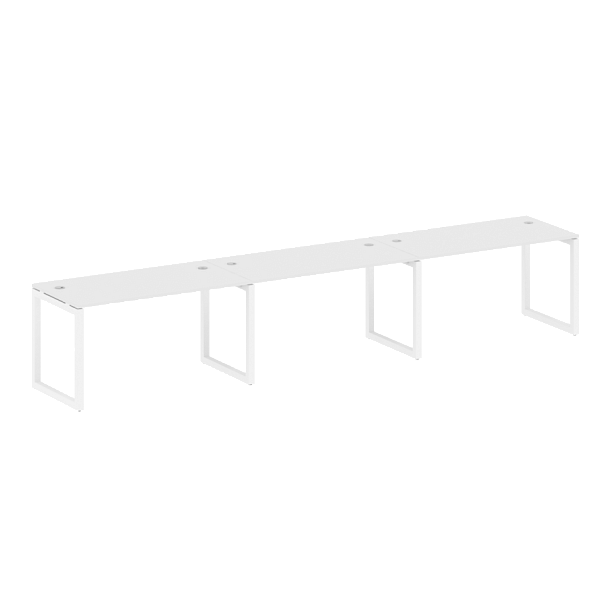 Metal System Quattro Р. ст. на 3 раб. места на О-образном м/к 50БО.СМ-3.3 Белый/Белый металл 4200*720*750 - Вид 1